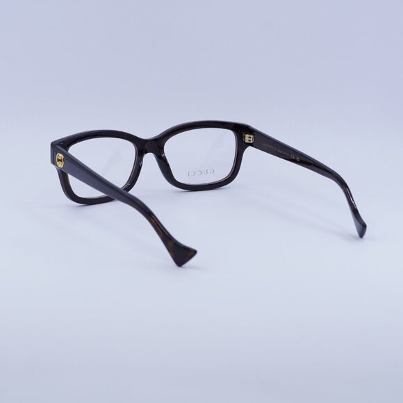 Gucci GG1259O 005 Eyeglasses Dark Havana 54mm Rectangle Frame - Picture 7 of 11